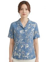 Premium Floral Prints Shirt for Women with Short Sleeves, Ultra-Soft Cotton Blend, Regular Fit Womens Stylish Shirt Casual, Formal, Party, Beach, Summer Wear