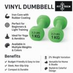 Vinyl Dumbbells Set of 2 for Men & Women | Anti-Slip Fixed Weight Exercise Dumbbells for Home Workout, Gym, Fitness, Strength Training, Yoga & Aerobics 500g Each Dumbbell | 1Kg Total Pair Weight (500Gram PACK OF 2) (TOTAL 1KG) - Image 4