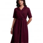 Amazon Brand - Myx Women's Cotton Embroidered Shirt Dress | Below The Knee (Available in Plus Sizes)