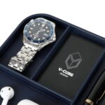 V-CUBE DESIGNS Premium Vegan Leather Valet Tray|Stylish & Modern Office Desk Tray| Table/Bedside/Entryway Organiser for Everyday Essentials Like Keys, Phone, Watch, Wallet, Jewellery|Spill-Proof|Blue - Image 2
