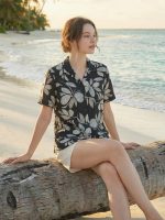 Premium Floral Printed Shirt for Women with Short Sleeves, Ultra-Soft Cotton Blend, Regular Fit Womens Stylish Shirt Casual, Formal, Party, Beach, Summer Wear - Image 5