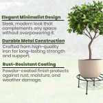 ELEVATING EVERYDAY LIVING Metal Plant Stands, Heavy Duty Flower Pot Stands for Multiple Plant, Anti-Rust Iron Plant Pot Shelf, Decoration Racks for Home Indoor And Outdoor (4 Pack Black) - Image 2