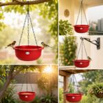 Plastic Hanging Bird Feeder Pot for Outdoor Garden & Balcony | Bird Feeder Nesting Pot | Decorative Weatherproof Bird Pot for Sparrows, Finches & Small Birds | Home Garden Décor - Image 5