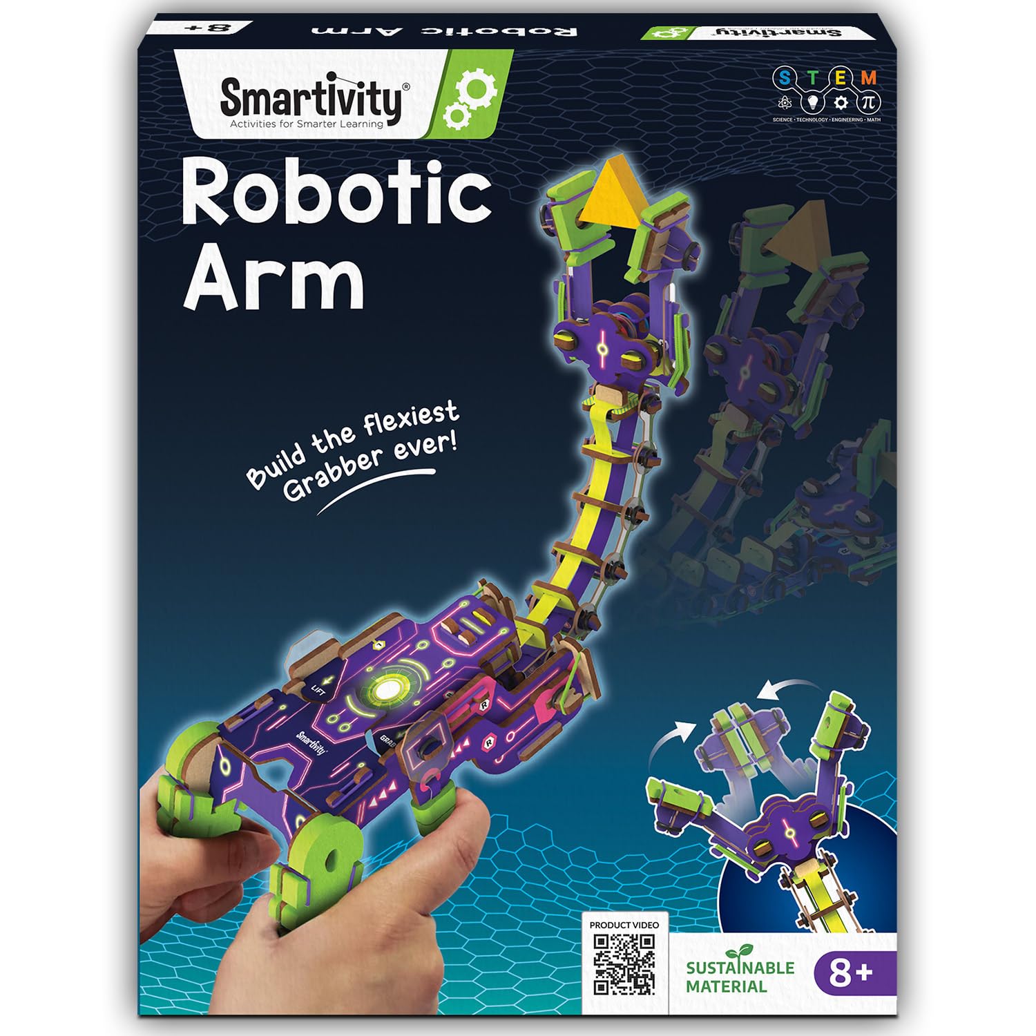 71qxOdebTmL._SL1500_.jpg Smartivity Robotic Arm for Kids 8-14 Years | Handheld Grabber with Flexible Neck | Birthday Gift for Boys & Girls I Educational Science Toy for Creative Play for 8,9,10,11,12,13,14 Years - Image 1