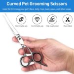 2 PCS Dog Grooming Scissors, Pet Hair Cutting Scissors, Professional Set for Sensitive Pets, Face and Paw Trimming, Left-Handed and Right-Handed Users, Curved and Thinning Blades - Image 2