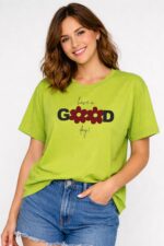London Hills Women’s Loose Fit Graphic Printed T-Shirt | Soft Cotton Blend Fabric | Round Neck Half Sleeve Casual Top, Travel & College - Image 2