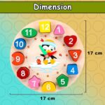 Wooden Learning Clock with Bead Lace Educational Digital Analog Number Shape and Color Learning Montessori Toy for Kids - Image 7