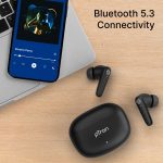 pTron Bassbuds Spark in-Ear TWS Earbuds with Stereo Sound, 40Hrs Playtime, Stereo Calls, Bluetooth V5.3 Headphones with Quick Pairing, Touch Control, Voice Assistant, Type C Charging & IPX5 (Black) - Image 8