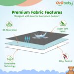 OYO BABY Extra Absorbent Waterproof Baby Dry Sheet | Quick Dry Sheet for New Born Baby Bed Protector, Soft & Breathable Rubber Sheet for Bed (Grey + Salmon Rose, Small Combo 2) - Image 4