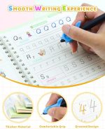 QOZWEID Magic Calligraphy, Homeschool Supplies, Preschool workbook, Numbers & English & Drawing & Mathematics Auto Fade Pen & 4 Books - 10 Riffile 1 Grip 1 pen (model -2026) size 19x3 cm - Image 6