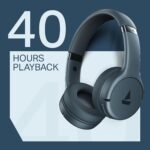 boAt Rockerz 411, 40Ms Low Latency, 40Hrs Battery, 40Mm Drivers, ENx Tech, Stream Ad Free Music via App Support, Bluetooth Headphones, Wireless Over Ear Headphone with Mic (Bold Blue) - Image 4