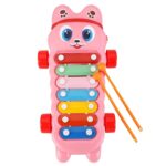 Mommers Xylophone Musical Educational Toy for Kid (1-3Year Old) I Toddlers Babies Kids Girls, Boys I 2-in-1 Piano Combined I Safe for Kids Drum Sticks for Fast and Fun Learning for Kid (Pink)