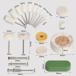 Do It Your Self DIY Crafts Wool Felt Cotton Abrasive Buffing Wheel Kit,Rotary Tool Accesseries with 3mm Shaft,for Polishing Metal Jewelry Jade 1 Set Contain Pcs :- (32) - Image 18