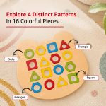 Amazon Brand – Jam & Honey Bear Face Montessori Shape Matching Puzzle | Wooden Educational Toy | Color & Shape Learning | Non-Toxic | BIS Approved | 16 Pieces | 3+ Years - Image 3