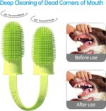 Inralimot Dog Toothbrush Cat Finger, Teeth Cleaning Set Soft Bristles for Easy Dental Care Toothbrush Suitable for Large to Small Dogs Cats and Small Pets Color: Pink or cyan,Manual, Adult - Image 3