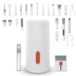 BonKaso 33-in-1 Cleaning Kit for Laptop, Keyboard, Earbuds & Camera, Magnetic Rotating Multipurpose Device Cleaner (Liquid NOT Included) with Brush & Dust Remover – White
