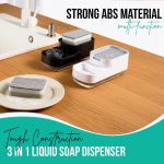 SR Kitchen Soap Dispenser for Sink | 2-in-1 Liquid Dishwash Dispenser with Sponge Holder & Steel Scrubber | Steel Scrubber | 3-in-1 soap Dispenser | Sink Organizer, Durable & Rustproof - Image 4