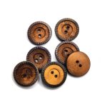 Coconut Shell Buttons 2 Hole Sewing Buttons for Fashion/Replacement/Decorative/Costume's/Jackets/Kurtis and Also Used DIY Art and Craft item (714-Coconut Shell metal ring 10pcs) - Image 3