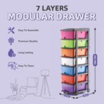 7XL Plastic Modular Drawer System for Home, Office, Hospital, Parlor, School, Doctors, Home and Kids, Product Dimension When | Assembeledy (30cmx37cmx105 cm) (MULTI, 7XL) - Image 2