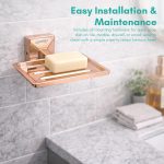 Soap Dish/Holder/Tray for Bathroom, Kitchen | Made with Stainless Steel | PVD Rose Gold Finish | Wall Mount Bathroom Accessories | Belly Series (Rose Gold) - Image 6