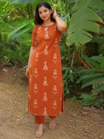 GoSriKi Kurta Set for Women Viscose Printed | Kurti Set for Woman | Kurta Pant Set Women | 2 Piece Set Womens | Round Neck Elbow Length Sleeve Regular Fit Stylish Ethnic Outfit Clothing - Image 6