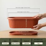 Kraft Seeds Regalia 16 inch Medium(Pack of 1) Flower Pots for Garden with Bottom Plate Big Size Durable UV Resistant Plastic Gamla for Plants Indoor Outdoor Weatherproof - Image 2
