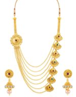 Sukkhi Ethnic Gold Plated Kundan Multi-String Set of 3 Necklace with Jhumki Earrings Combo for Women & Girls (SKR48716) - Image 6