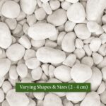 TrustBasket White Pebble Decorative Stones Marble Rock [2 Kg] [2.5cm - 4cm] for Aquarium Garden Indoor & Outdoor Decoration Pebble Stone White - Image 4