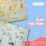 BabyPro 5mm Reversible Baby Playmat, 6 x 5 ft Foldable Mat, Play Trails | Waterproof, BPA-Free XPE Foam, Non-Toxic Bounce-Back Cushion, XL - Image 5