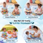 Extra Large Baby Play Mat 5x4 Feet, Reversible Foldable Crawling Mat, BPA Free Waterproof Floor Play Mat for Kids & Infants, Soft Cushioned Learning & Activity Mat(Blue Whale & sea Theme) - Image 6