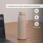 Eha Earth Friendly Motiva Insulated Water Bottle Made with Rice Husk, 600ml | Stainless Steel Water Bottle for Kids & Adults | Bottle for Men and Women| Leak Proof | 1 Unit - Image 4