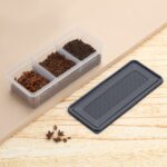 MAGIC SPOON Multipurpose 3 Section Storage Container | Spice Box, Pickle Jar, Fridge Organizer, Dry Fruit, Vegetable & Kitchen Storage Container- Combo Pack (2000ml X 2) (AQUA-GREY) - Image 7