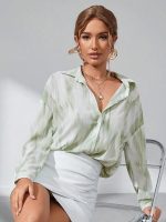 GRECIILOOKS Women's Oversized Shirt for Women`s | Korean Style Long Sleeve Oversized Button Down Shirts |Comfortable Rich Top for Office & Casual Outfits (Available in Plus Size) - Image 3