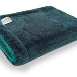 SOFTSPUN Microfiber Cloth for Car 1400 GSM 40x60 cms 1 Pc Aqua Blue/Grey | Twisted Loop Super Absorbent Towel - Edgeless Design with Plush Pile and Lint Free Cloth for Drying and Detailing.