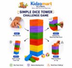 Kidzomart® Colorful Wooden Stacking Tower Game for Kids & Adults - Montessori Tumbling Blocks with Dice - Educational Fun Toy for Family & Party (Color) - Image 3