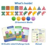 Skillmatics Brain Blocks, 3D Early STEM Building Blocks Game for Kids, Shapes, Balance & Pattern Play, 3 Levels of Challenge Cards, Screen-Free Learning Toy, Gift for Boys & Girls Ages 4, 5, 6, 7 - Image 3