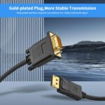(in) DisplayPort to (Out) VGA Adapter DP to VGA Cable Male to Male Gold-Plated for Computer, Laptop, Monitor, TV, Projector (NOT Bidirectional) (3 FT-1PACK) - Image 5