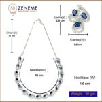ZENEME Rhodium-Plated with Silver-Toned White Cubic Zirconia & American Diamond studded Necklace and Drop Earrings Jewellery Set for women - Image 5