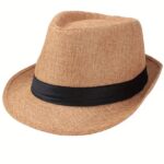THE BOW TIE HOUSE Modern Dapper Fedora hat for Kids - Vintage Western Formal Style-Beige(1-6 Years)