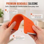 Silicone Phone Stand with Aluminum, Flexible Foldable Phone Holder, Bendable Adjustable Anti-Slip Desktop Stand for Phone Tablet Laptop, Portable Rollable Multi-Angle Stand (Orange) - Image 3