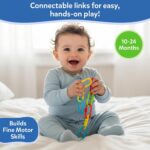 Skillmatics Connectable Learning Link Toy for Toddlers – Fun & Educational Snap-Together Toy for Babies, Fine Motor Skill, Hand-Eye Coordination & Early Learning, Gift for Ages 10–24 Months, 15 Links - Image 2