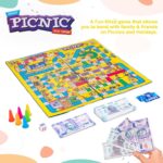 Picnic Junior Board Game for Family, with Pegs, Dice, Cards and Game Money, Educational Games Toy for Kids (Multicolor) - Image 3