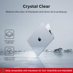 EooCoo Clear Case for Apple MacBook Air M5 13 inch Cover M4 M3 M2 2026-2022 | Compatible for Mac Air 13.6" Laptop Protection Plastic Bright Crystal Hard Shell, Keyboard Skin, Screen Protector Accessories - Image 5