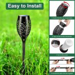Solar Outdoor Lights - 8 Pack 12 LED Solar Torch Lights with Flickering Flame for Garden Decor Waterproof Solar Garden Lights Outdoor Decor Lighting for Yard Path Patio Solar Flame Torches - Image 4