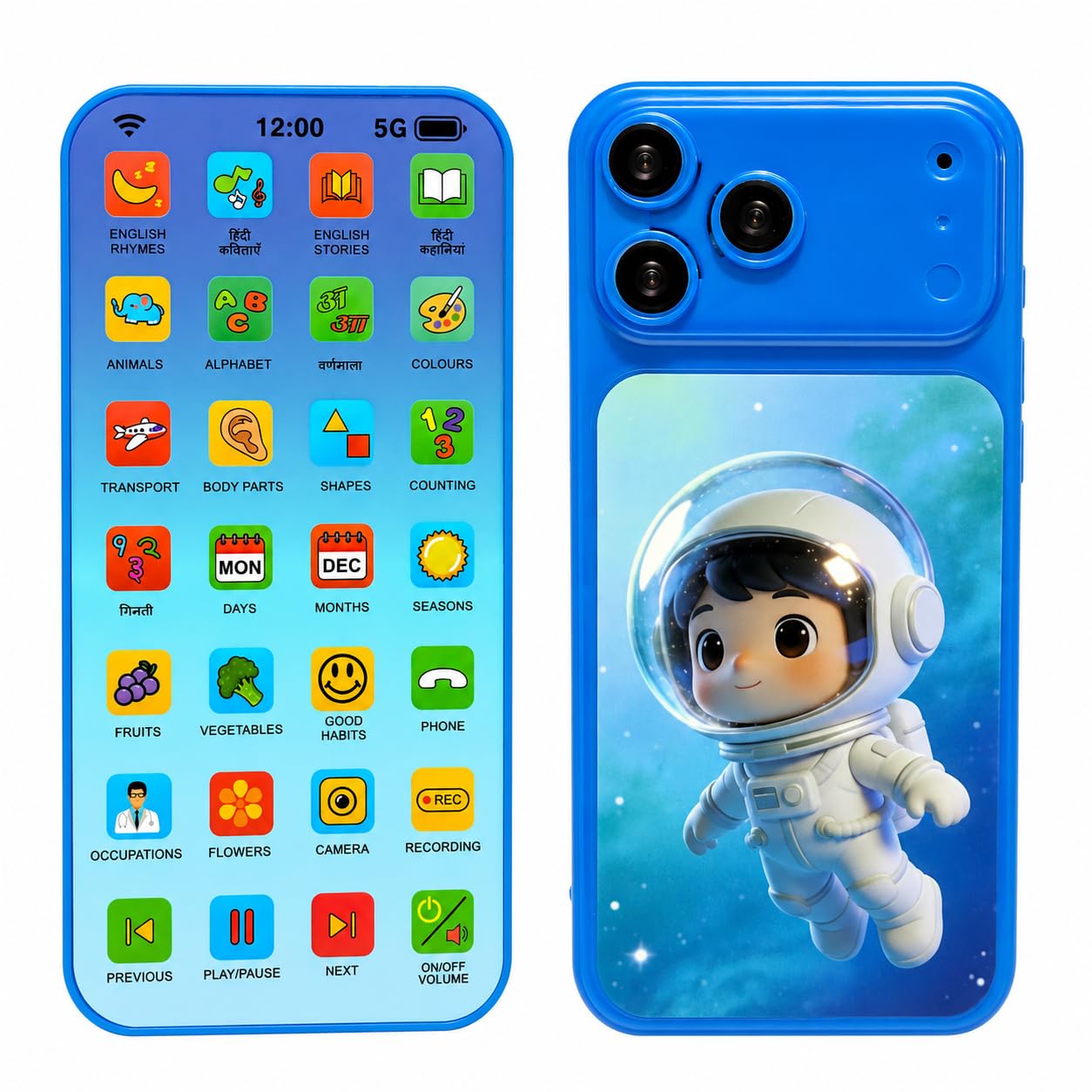 71wCzXGfqbL._SL1254_.jpg Amitasha Educational Phone Toy for 2-12 Years Kids Rechargeable 28 Modes Talking Baby Smart Phone Mobile Toy for Boys Girls Birthday Gift - Image 1