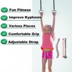 Pull Up Bar for Home for Kids, Gymnastics Equipment for Kids, Kids Hanging Rod for Height, Monkey Bar for Home for Kids, Kids Exercise Equipment for Home, 1.45 Meters Length Adjustable Gray Rings - Image 5