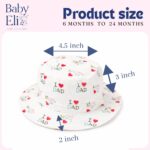 Baby Eli Premium Cotton Summer Bucket Hat – Breathable Wide Brim Sun Cap for Infants & Toddlers (6-24 Months), Soft Sun Protection Beach Hat for Boys & Girls White - Image 3