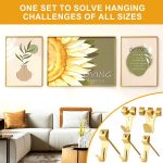 303Pcs Picture Hanging Kit, Picture Hangers Assorted Kit with Heavy Duty Picture Hanging Hooks/Hardware Nails/Sawtooth/Wire/D Rings/Level, Metal Picture Wall Hooks for Frame Canvas Mounting - Image 6