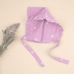 100% Cotton Muslin Double Layer Baby Caps for Newborn Boy and Girl | Baby Bonnets Caps/Hats Topi with Cute Ruffle (Pack of 3), Lilac - Image 3