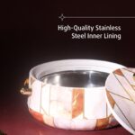 SELVEL Elegance Casserole | Advanced PU Insulation | Elegant Design Hot Pot | Hot Case Keeps Food Hot & Fresh for Hours | Serve Chapati, roti, Biryani and More (Royal Ceramica, Set Of 2 (1200 Ml & 700 Ml)) - Image 7